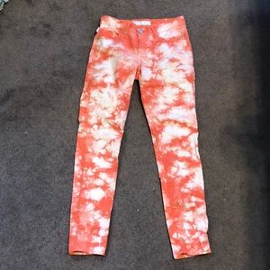 Rock and republic tie dye orange skinny jeans 4